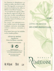 Cuvée 2008 "LES CHEVREFEUILLES"