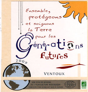 Cuvée 2009 "GENERATIONS FUTURES" Agriculture Bio
