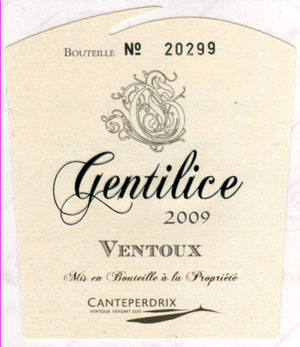 Cuvée 2009 "GENTILICE"