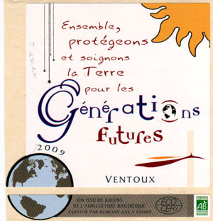 Cuvée 2009 "GENERATIONS FUTURES" Agriculture Bio